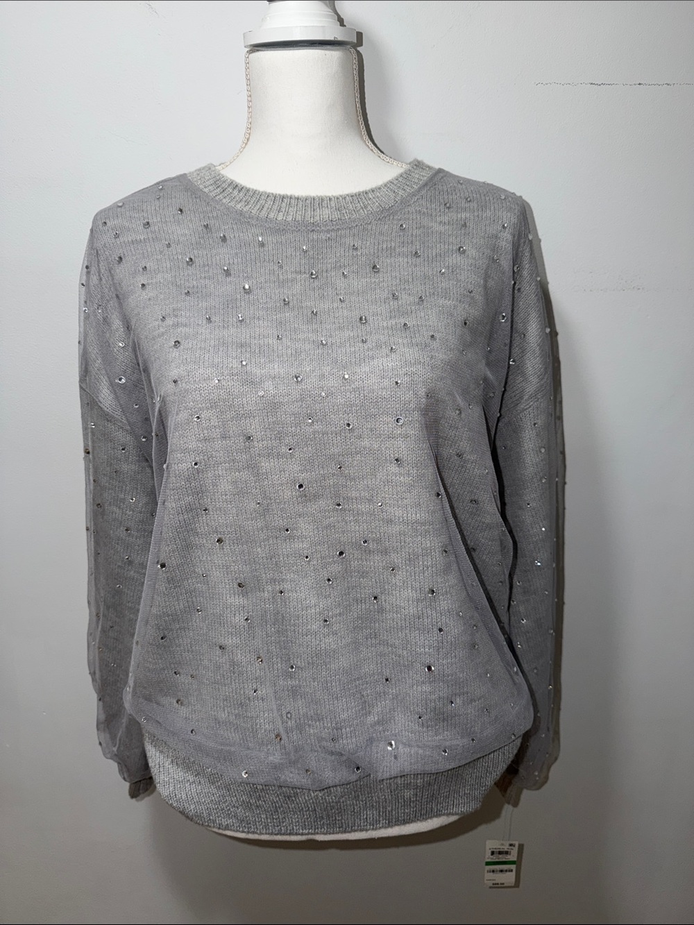 NWT INC‎ International Concepts Womens Mesh Sequin BRATZ Sweater Sz Large Y2K